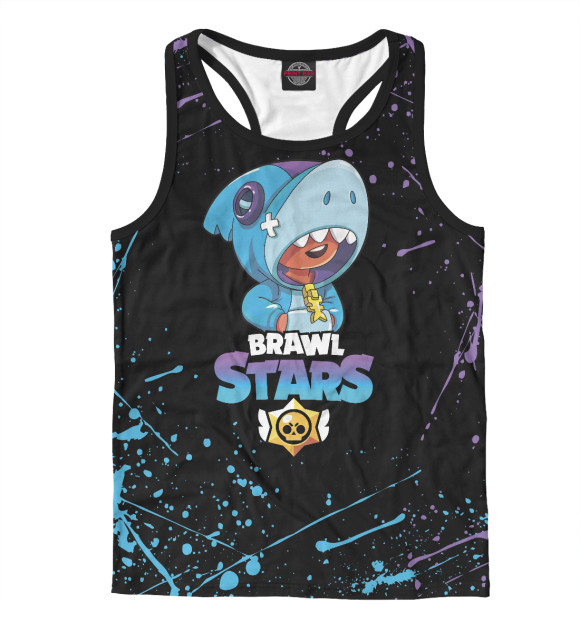 Мужская майка-борцовка с изображением Brawl Stars цвета Белый