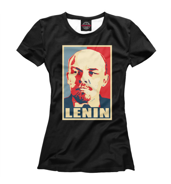 Женская футболка с изображением Lenin цвета Белый