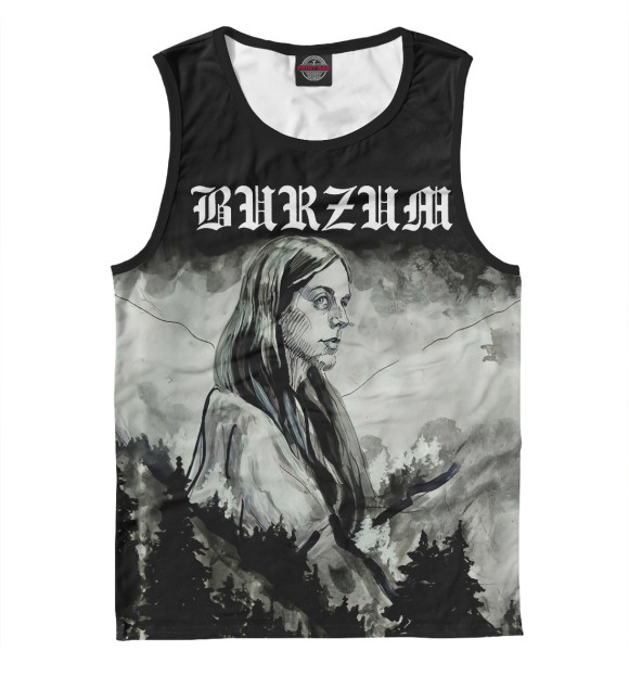 Мужская майка с изображением Burzum молодой Варг цвета Белый