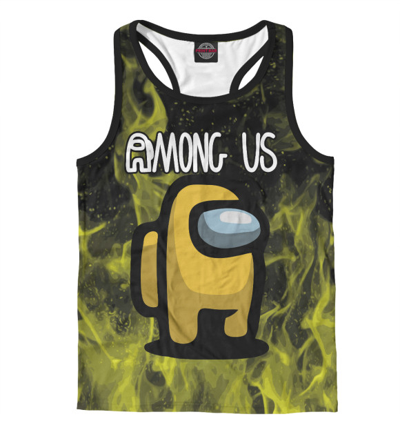 Мужская майка-борцовка с изображением Among Us цвета Белый