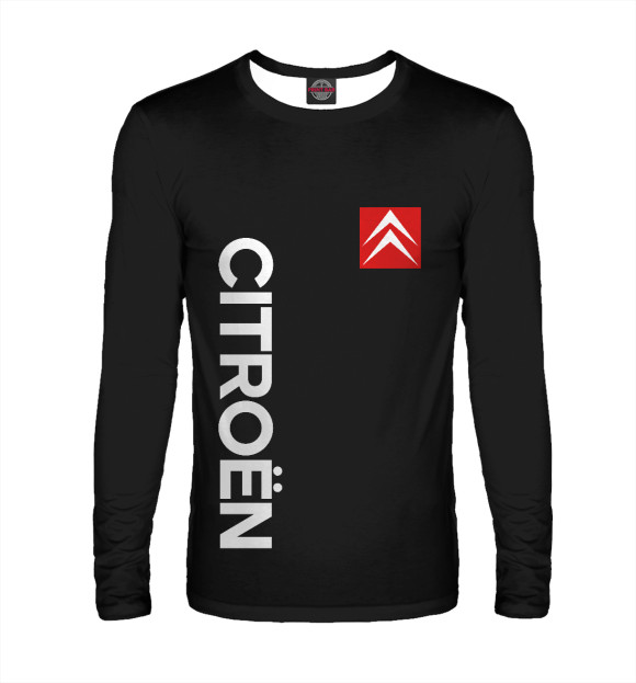 Мужской лонгслив с изображением СИТРОЕН, CTROEN цвета Белый