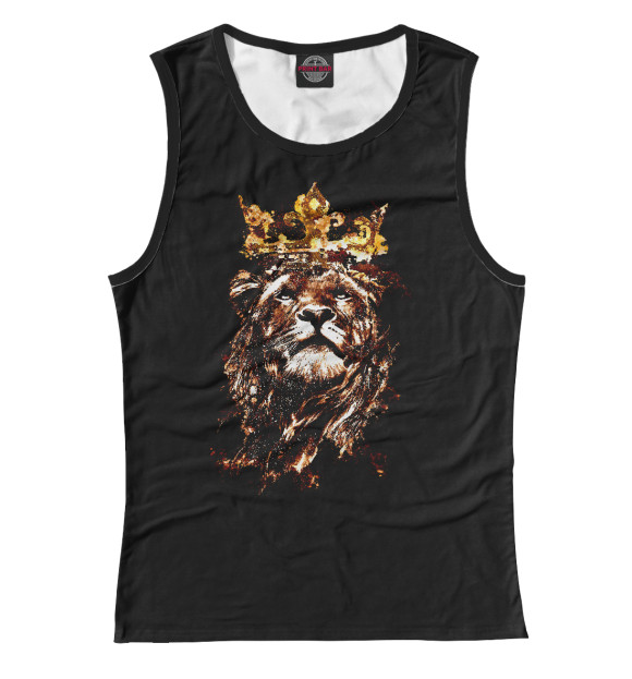 Майка для девочки с изображением Lion цвета Белый