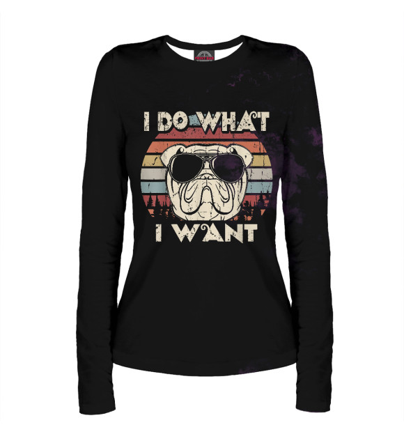 Женский лонгслив с изображением I do what I want цвета Белый
