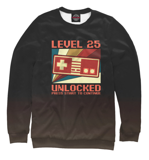 Свитшот для девочек с изображением LEVEL 25 UNLOCKED цвета Белый