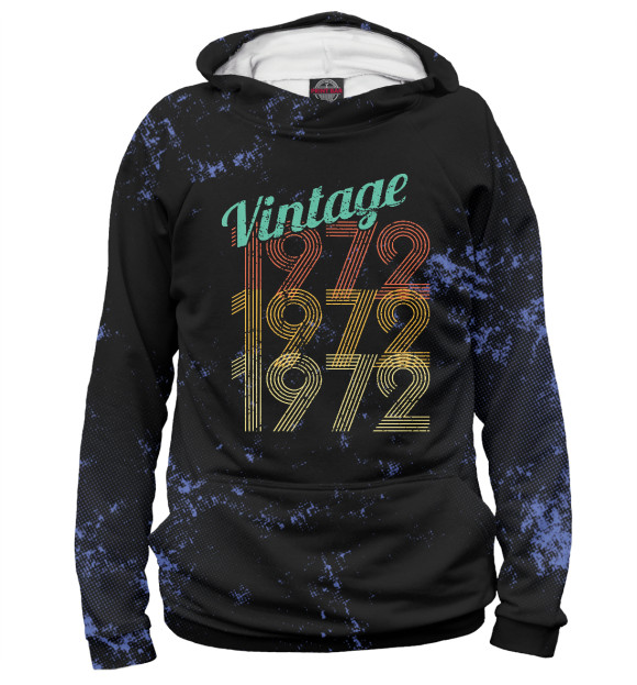 Женское худи с изображением Vintage 1972 цвета Белый