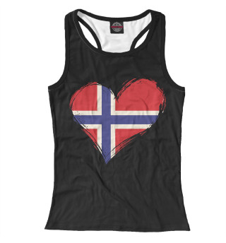 Женская майка-борцовка Сердце Норвегии (флаг)