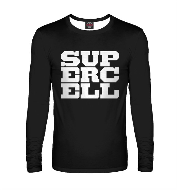 Мужской лонгслив с изображением Разработчик Supercell цвета Белый