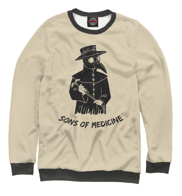 Мужской свитшот с изображением Sons of medicine цвета Белый
