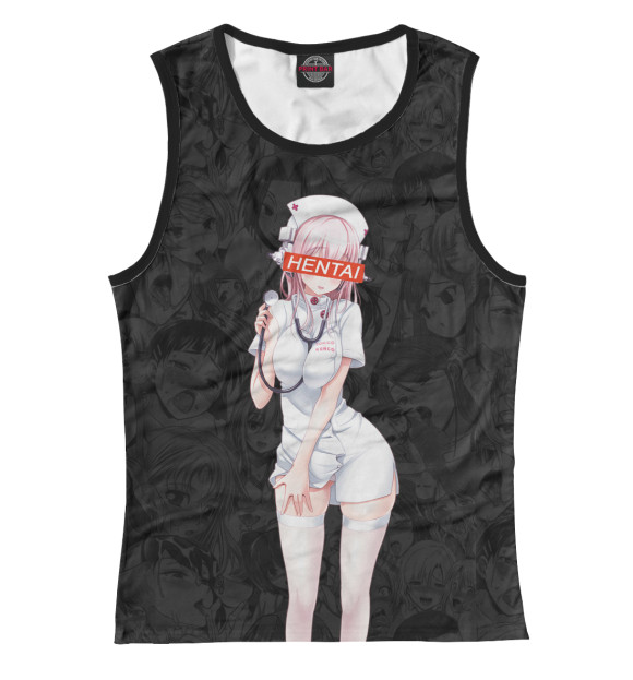 Женская майка с изображением Hentai цвета Белый