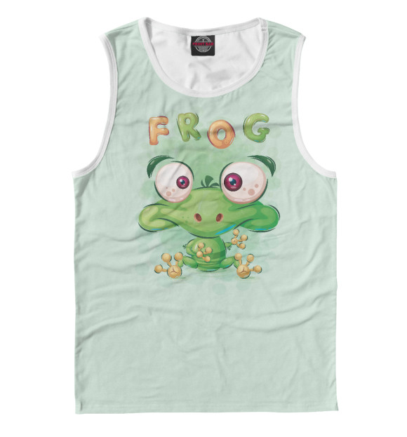 Мужская майка с изображением Лягушка цвета Белый