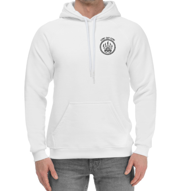 Мужской хлопковый худи с изображением Велес (Помни корни) цвета Белый