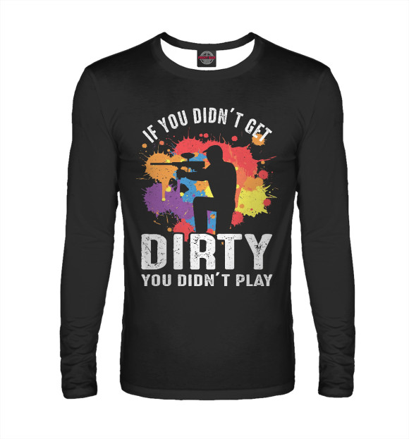 Мужской лонгслив с изображением Пейнтбол цвета Белый