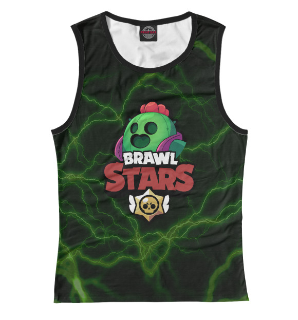 Женская майка с изображением Brawl Stars: Spike цвета Белый