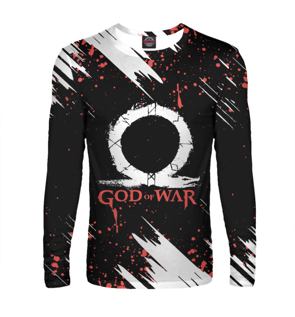 Мужской лонгслив с изображением God of War цвета Белый