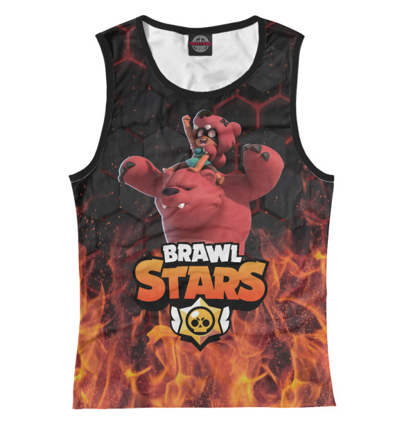 Майка для девочки с изображением Brawl Stars Nita цвета Белый