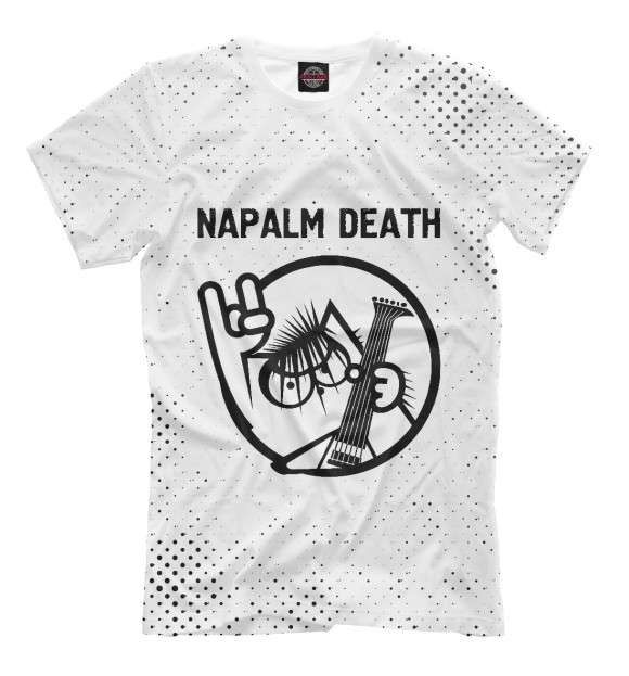 Мужская футболка с изображением Napalm Death / Кот цвета Белый