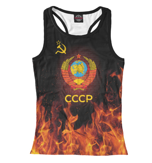 Женская майка-борцовка с изображением Символика СССР цвета Белый
