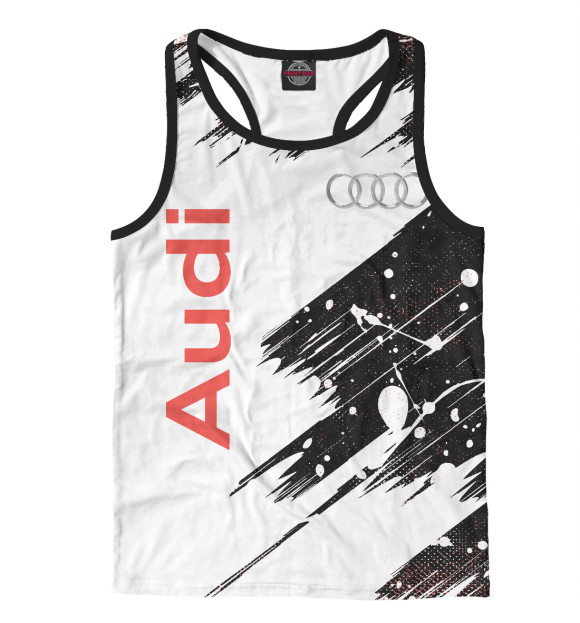 Мужская майка-борцовка с изображением Audi цвета Белый