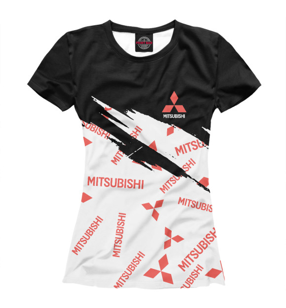 Женская футболка с изображением Mitsubishi цвета Белый