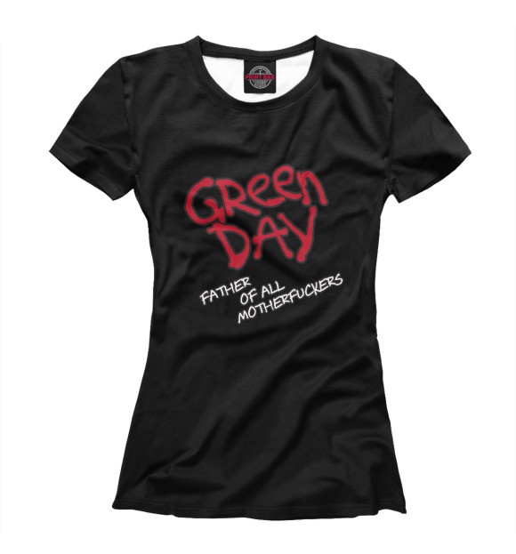 Футболка для девочек с изображением Green Day Unicorn цвета Белый