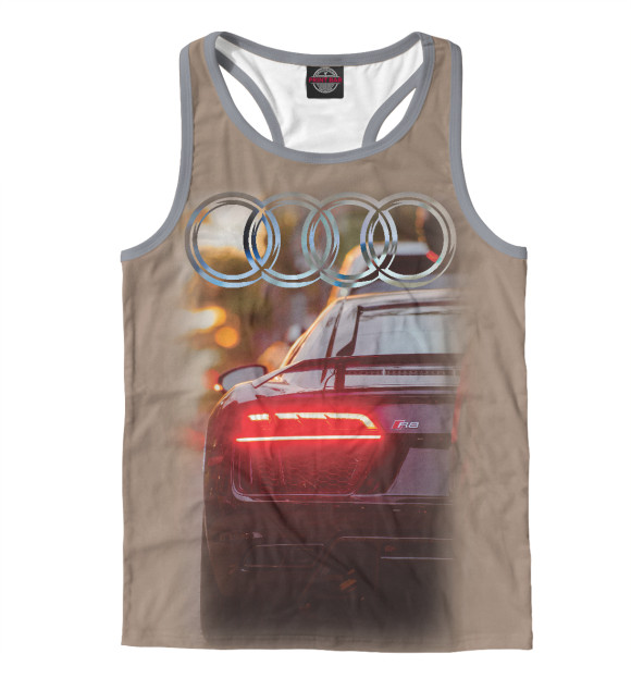 Мужская майка-борцовка с изображением Audi цвета Белый