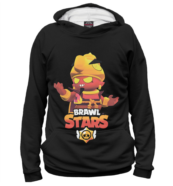 Мужское худи с изображением Brawl Stars ДЖИН цвета Белый
