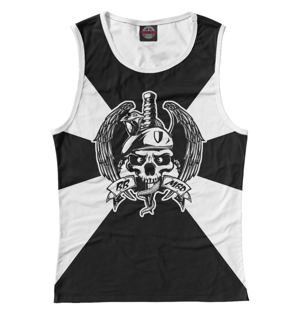 Майка для девочки с притом Внутренние войска цвета Белый Майка для девочки с изображением Внутренние войска цвета Белый