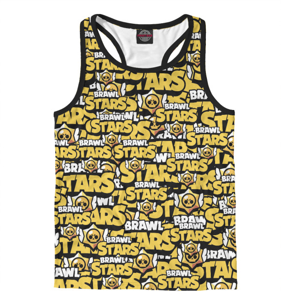 Мужская майка-борцовка с изображением Brawl Stars цвета Белый