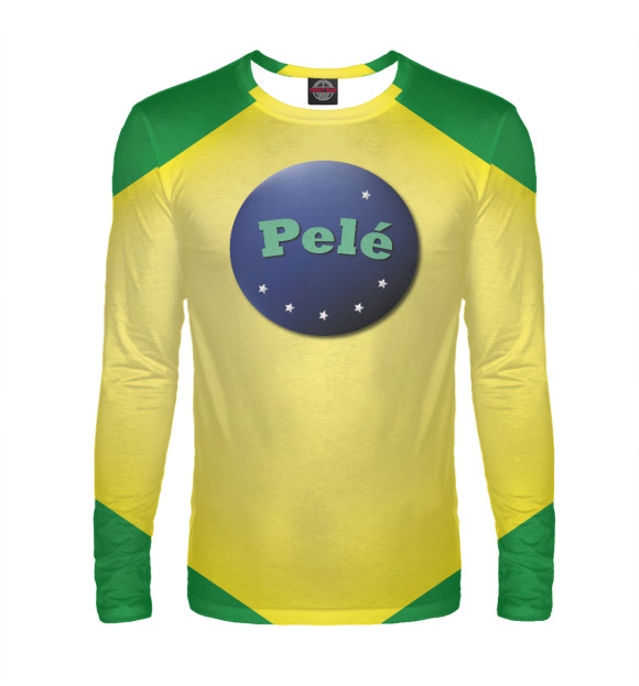 Мужской лонгслив с изображением Пеле король футбола цвета Белый