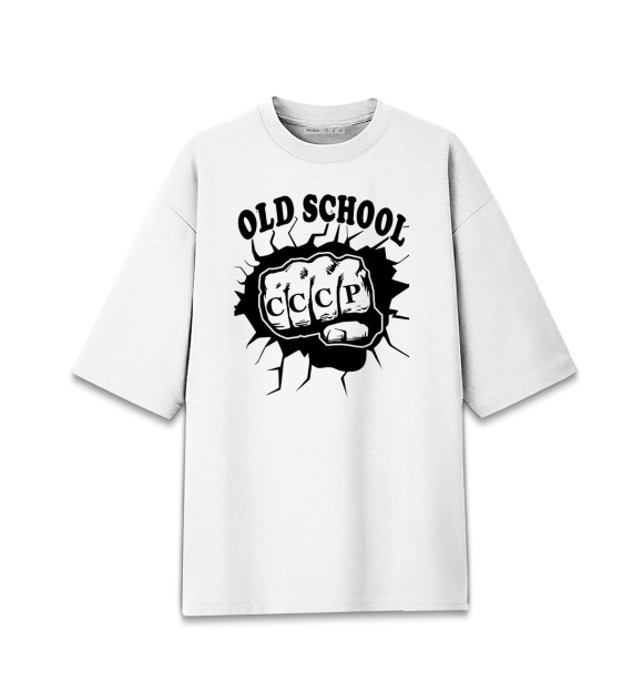 Женская футболка оверсайз с изображением Old School цвета Белый