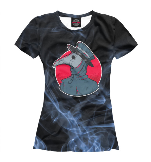 Футболка для девочек с изображением Vintage Plague Doctor цвета Белый