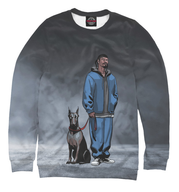 Свитшот для мальчиков с изображением Snoop Dogg цвета Белый