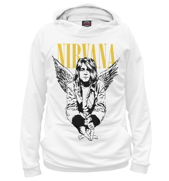 Женское худи с изображением Nirvana цвета Белый
