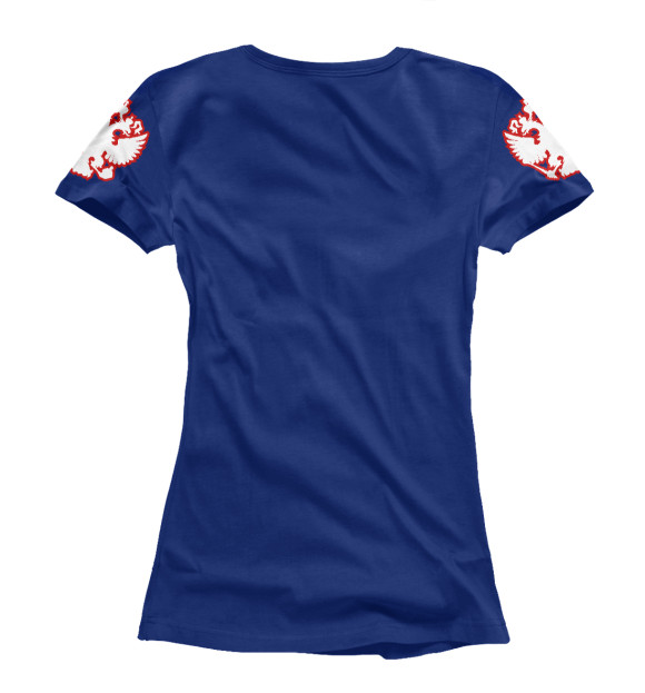 Футболка для девочек с изображением Герб России (красный) цвета Белый