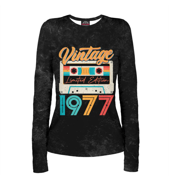 Женский лонгслив с изображением Vintage 1977 Awesome цвета Белый