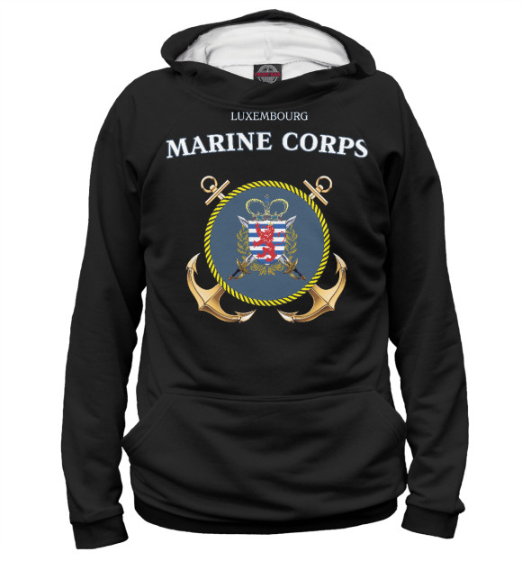 Женское худи с изображением Luxembourg Marine Corps цвета Белый