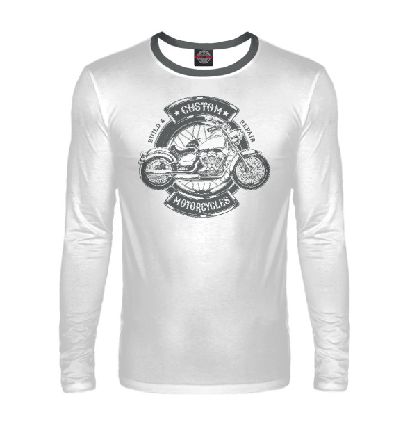Мужской лонгслив с изображением Moto legend цвета Белый