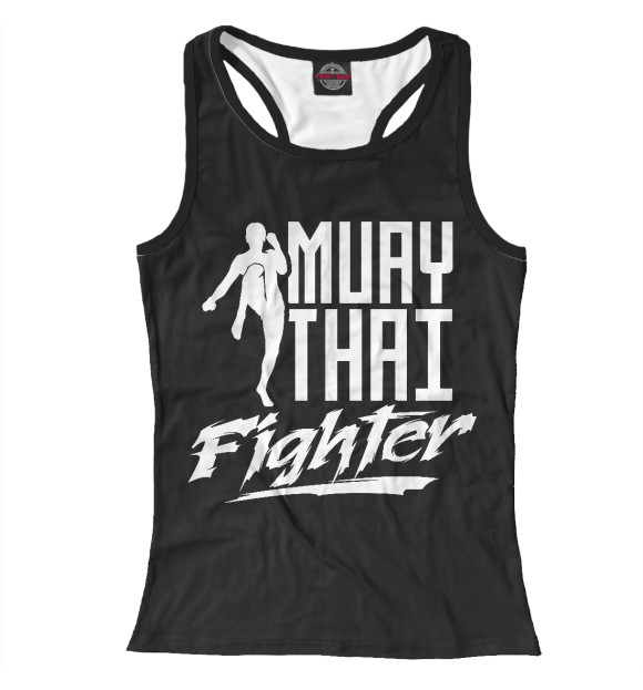 Женская майка-борцовка с изображением Muay Thai Fighter цвета Белый
