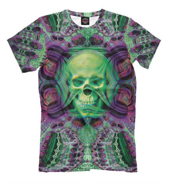 Футболка для мальчиков с изображением Skull rave цвета Белый