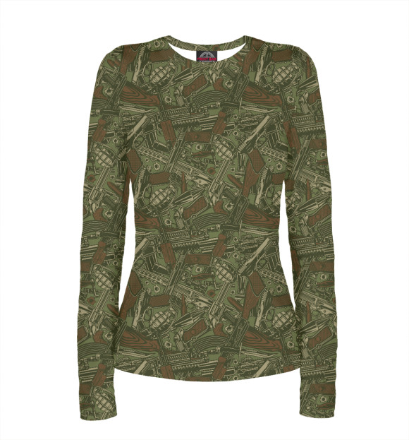 Женский лонгслив с изображением Воин цвета Белый