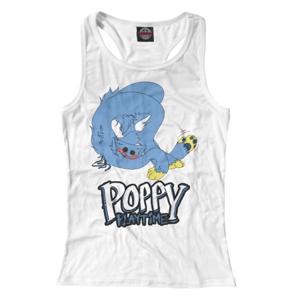 Женская майка-борцовка с притом Веселый Хагги Вагги цвета Белый Женская майка-борцовка с изображением Веселый Хагги Вагги цвета Белый