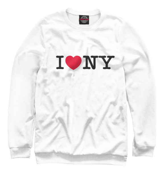 Женский свитшот с изображением I Love New York цвета Белый