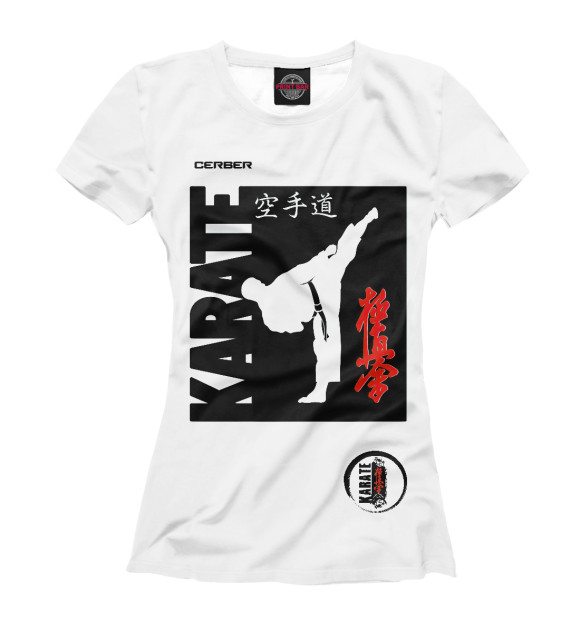 Футболка для девочек с изображением Karate 2020 цвета Белый