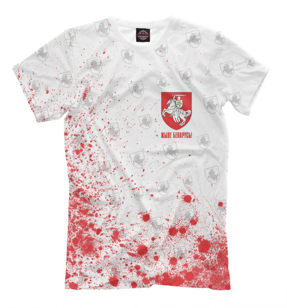 Мужская футболка с изображением Живе Беларусь! цвета Белый