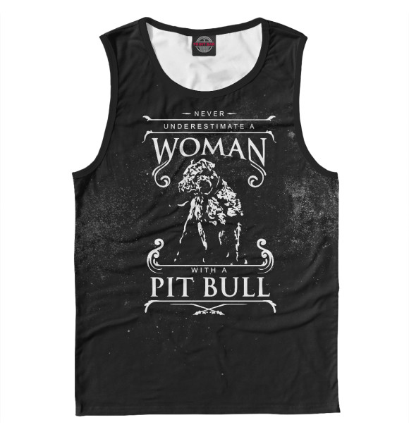 Майка для мальчика с изображением Woman PIT BULL цвета Белый