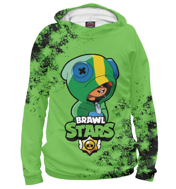 Женское худи с изображением Brawl Stars LEON цвета Белый