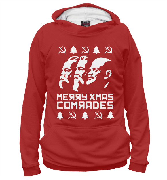 Худи для мальчика с изображением Merry Xmas Comrades цвета Белый