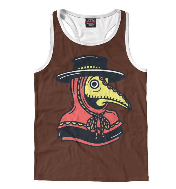 Мужская майка-борцовка с изображением Чума цвета Белый