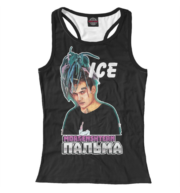 Женская майка-борцовка с изображением Morgenshtern цвета Белый