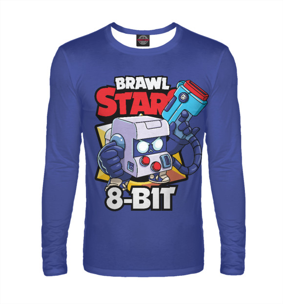 Мужской лонгслив с притом Brawl stars цвета Белый Мужской лонгслив с изображением Brawl stars цвета Белый